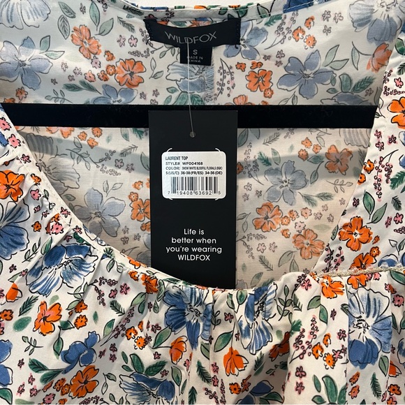NWT Wildfox Asymmetrical Sleeveless Top with ruffles and floral pattern - Picture 10 of 10
